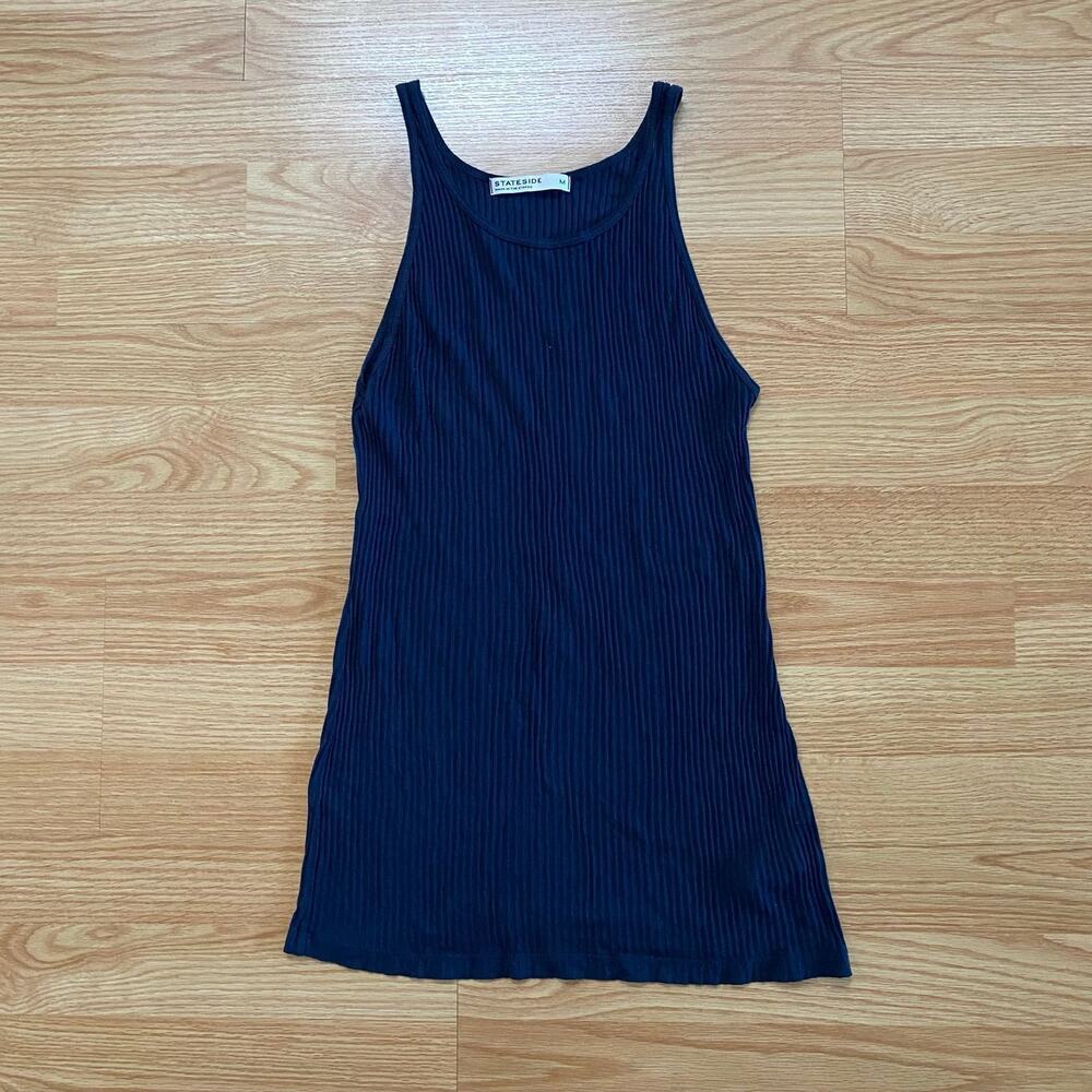 Stateside Navy Blue Ribbed Tank Size Medium